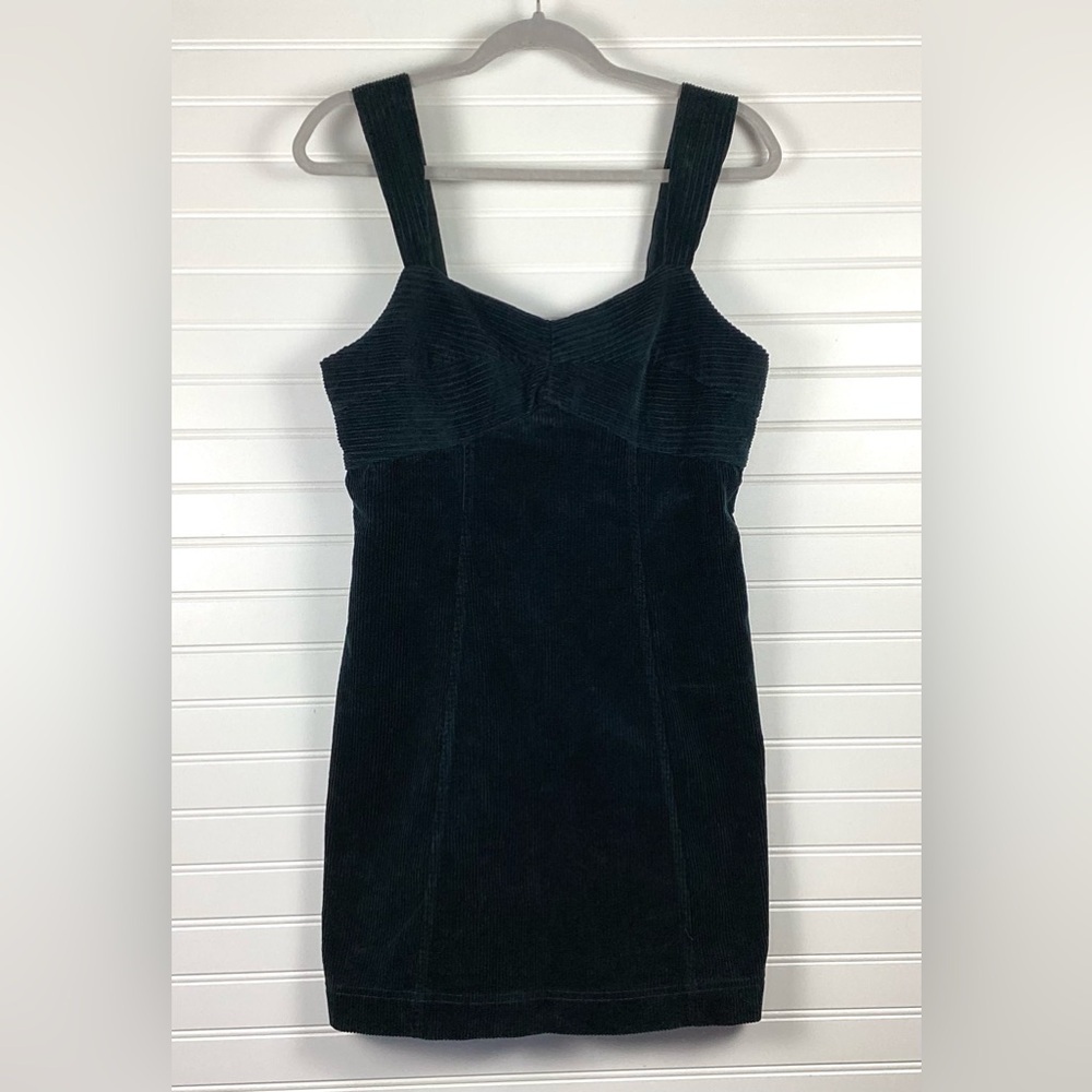MADEWELL Corduroy Sweetheart Mini Dress Ancient Forest Green Size 6
